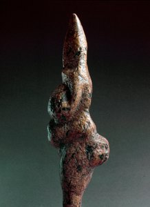 Förhistoria: Venus de Savignano, antropomorf litisk skulptur som hittades 1925 i Savignano sul Panaro. Övre paleolitikum, stenålderns höjd: 22 cm. Luigi Pigorini National Museum of Prehistory and Ethnography (Museum of Prehistory and Ethnography), Rom, Ita