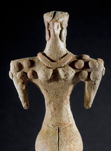 Förhistoria: lerstatyett av en kvinna med fyrkantig axel från centrala Turkmenistan (Kara-Depe-regionen). 4000-3700 f.Kr. Eneolitikum, kopparåldern. Sol. 18 cm Moskva, Institutet för arkeologi vid Ryska vetenskapsakademin, Ryssland av Prehistoric Prehistoric