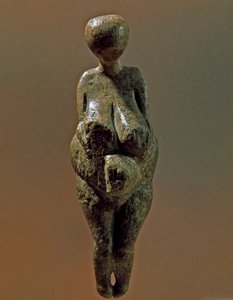 Förhistoria: staty av gravettian kvinna från platsen för Kostenki (Voronezh oblast). 30000-25000 f.Kr. Övre paleolitikum, stenåldern. Sankt Petersburg, Peter den store museet för antropologi och etnografi, Ryssland av Prehistoric Prehistoric