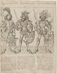 Hector av Troja, Alexander den store och Julius Caesar av Primary Master of the Strassburg Chronicle