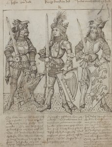 Joshua, kung David och Judas Maqboose av Primary Master of the Strassburg Chronicle