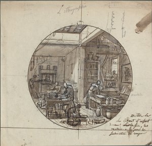 Litografisk verkstad av Probably French 19th Century