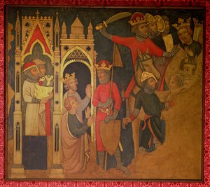 Fångenskap av kung Jojakin av Israel, rekonstruktion av en väggmålning ursprungligen i Painted Chamber of the Palace of Westminster