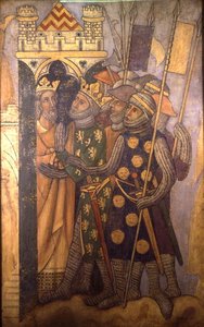 Joab och Abner, rekonstruktion av en väggmålning ursprungligen i Painted Chamber of the Palace of Westminster