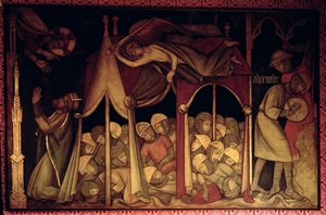The History of Hezekiah, rekonstruktion av en vägg, en målning ursprungligen i Painted Chamber of the Palace of Westminster