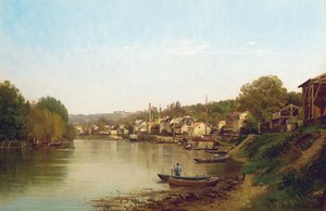 På stranden av Seine i Meudon av Prosper Galerne