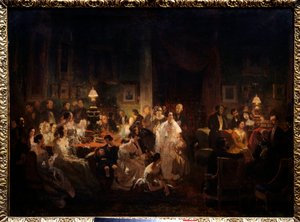 Horace Vernet delar upptäckten av daguerreotypien i Monsieur Irissons vardagsrum (10 rue Antin, kvällen den 10 augusti