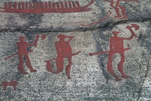 Jaktscen (klippmålning) av Protohistoric