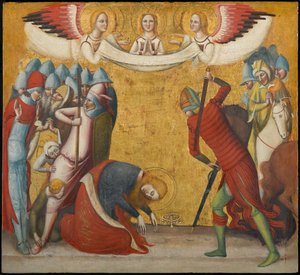 Halshuggningen av den heliga Katarina av Alexandria, cirka 1325-1330 (tempera och bladguld på panel)