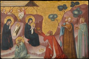 The Nativity and the Adoration of the Magi, ca 1325-1330 (tempera och bladguld på panel)