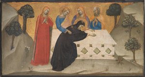 The Virgin Swooning and the Three Maries vid Kristi grav av Puccio di Simone
