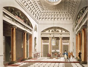 The Hall, Carlton House, från Ackermanns "Microcosm of London" av Pugin and Rowlandson