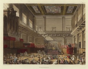 Whitehall av Pugin and Rowlandson