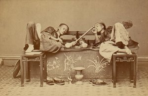 [Opiumrökare], 1870-talet. av Pun Lun