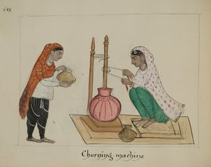 Två kvinnor med en kärna av Punjabi School