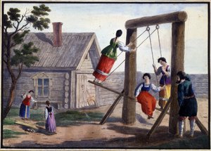 Country nöjen. Målning av Pjotr ​​Alexandrovich Alexandrov (1794-?). Akvarell och tusch på papper av Pyotr Alexandrovich Alexandrov