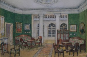Scenografi för operan Eugene Onegin av P. Tchaikovsky, 1900-talet av Pyotr Borisovich Lambin