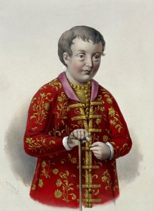 Storhertig Simeon Alexeievitch (1665-1669) av Ryssland (Tsarevich Simeon Alexeevich av Ryssland). Verk av Pyotr Fyodorovich Borel (1829-1898), litografi cirka 1860. Rysk konst från 1800-talet, nyklassicism. Ryska statsbiblioteket, Moskva. av Pyotr Fyodorovich Borel