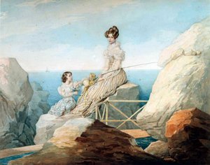 Kejsarinnan Alexandra Fyodorovna med dottern storhertiginnan Maria Nikolajevna av Ryssland, 1820-talet.