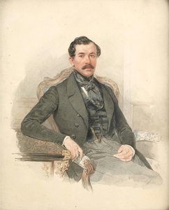 Maximilian de Leuchtenberg, beskyddare och mineralog - Porträtt av Maximilian de Beauharnais, 3:e hertig av Leuchtenberg (1817-1852) - Pjotr ​​Fjodorovich Sokolov (1791-1848). Akvarell på kartong Mått: 25x21 cm Privat samling