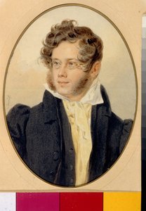 Porträtt av Prince Piotr Andreievitch Viazemski (Pierre Wiazemsky) (1792-1878), poete russe (Porträtt av poeten Prince Pyotr A. Vyazemsky). Oeuvre de Pyotr (Piotr) Fyodorovich Sokolov (Pierre Sokolov) (1791-1848) av Pyotr Fyodorovich Sokolov
