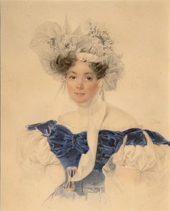 Porträtt av grevinnan Varvara Sergeyevna Golitsyna 1794-1875, född Rumyantseva-Kagulska, mitten av 1830-talet av Pyotr Fyodorovich Sokolov
