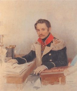 Porträtt av Leonty Vasilievich Dubelt 1792-1862, stabschef för Gendarmeskåren, 1834 av Pyotr Fyodorovich Sokolov