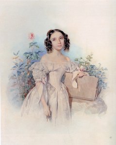 Porträtt av prinsessan Helen Biron von Curland, född Meshcherskaya 1818-1843, 1830-talet