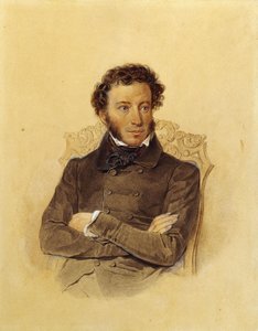Porträtt av poeten Aleksandr Sergeevich Pushkin, ca. 1830