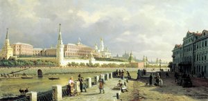 Utsikt över Kreml från Sophia-vallen i Moskva, 1879.