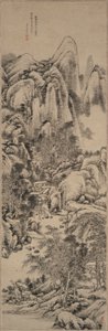 Landskap i stil med Huang Gongwang av Qian Weicheng