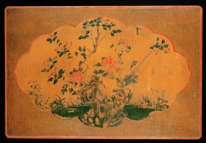 Bordsskiva, Kangxi-perioden (1662-1722) (lackerat trä och hampaduk) (se även 272133)