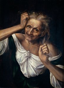 Gammal kvinna sliter i håret - Massys, Quentin (1466-1530) (Quinten ou Kwinten Metsys ou Matsijs) 1525-1530 - Olja på trä - 55x40 - Museo del Prado, Madrid av Quentin Massys or Metsys