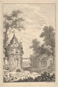 Trädgård Scene.n.d. av Quentin Pierre Chedel