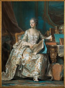 Pompadour, Marquise de (Jeanne Antoinette Poisson) (målning) av Quentin de la Latour