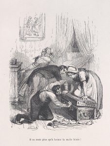 Allt som återstår är att stänga den välsignade stammen! från Människolivets små elände, 1843. av Quichon