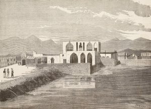Den italienska viceguvernörens palats, Massawa, Eritrea, gravyr från en teckning av Quinto Cenni och en skiss av Pieragostini, från L