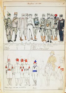 Uniformer of Kingdom of Italy, färgplatta av Quinto Cenni av Quinto Cenni