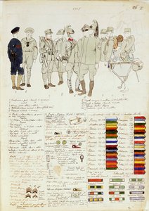 Uniformer of Kingdom of Italy, färgplatta av Quinto Cenni av Quinto Cenni