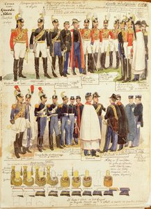 Uniformer of Papal Noble Guards, färgplatta av Quinto Cenni av Quinto Cenni