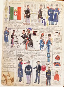 Uniformer av det italienska Risorgimento, färgplatta av Quinto Cenni av Quinto Cenni
