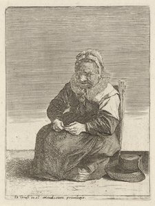Gammal kvinna med ett radband Farmers i full vy (serietitel) av Quirin Boel (attributed to)