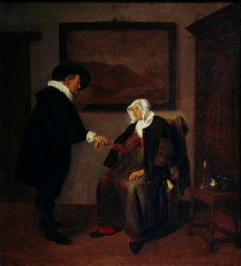 Konsultationsmålning av Quiringh Gerritsz Van Brekelenkam (ca 1620-1668). Sön 0,57x0,52 m