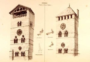 Fragment av friherrliga bostäder, Cahors, Frankrike, från "Exempel på den kommunala, kommersiella och gatuarkitekturen i Frankrike och Italien från 1100- till 1400-talet", publ. av W.Mackenzie av R. Anderson