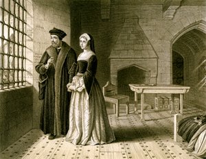 Sir Thomas More 1478-1535 och hans dotter Margaret, 1800-talet. av R Anderson