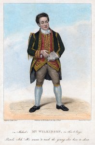 Mr Wilkinson som Michael i Free and Easy, 1822. av R. Cooper