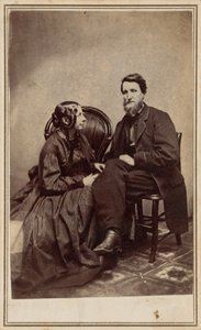 Porträtt av en man och en kvinna,ca. 1863 (foto) av R. Mrs. Geer