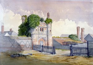 Utsikt över Beckingham Hall nära Withham, Essex, 1869. av R Nightingale