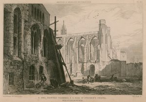 Östra änden av den målade kammaren och södra sidan av St Stephen