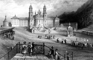Abbey of Einsiedeln, Schwyz, Schweiz, 1836.